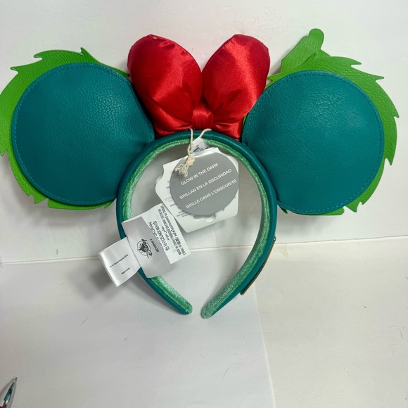 NWT. Disney Mickey Minnie Loungefly Glow in the Dark Holiday Ear Headband. - Picture 2 of 8